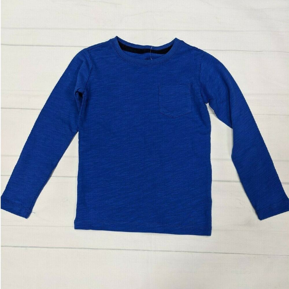 Lands End Bright Blue Long Sleeve Pocket Tee Size 4